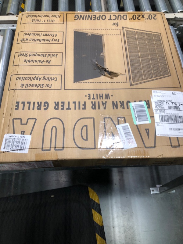 Photo 2 of 20"W x 20"H [Duct Opening Measurements] Steel Return Air Filter Grille [Removable Door] for 1-inch Filters | Vent Cover Grill, White | Outer Dimensions: 22 5/8"W X 22 5/8"H for 20x20 Duct Opening Duct Opening style: 20 Inchx20 Inch