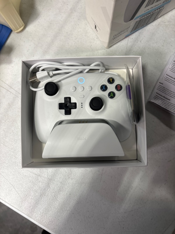 Photo 2 of 8Bitdo Ultimate 2.4g Wireless Controller with Charging Dock, Pro Gamepad with Back Buttons & Turbo Function for PC Windows, Steam Deck, Android, Raspberry Pi, iPhone, iPad, Mac and Apple TV (White)