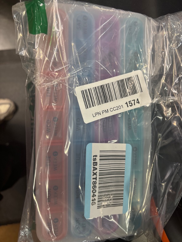 Photo 2 of 28 Day Monthly Pill Organizer - Weekly Pill Box 1 Time a Day, 4 Weeks Large Pill Case for Traveling, Big Compartment Personal Pill Organizers for Vitamins, Fish Oils, Supplements and Medicine White and Colorful1023067575

