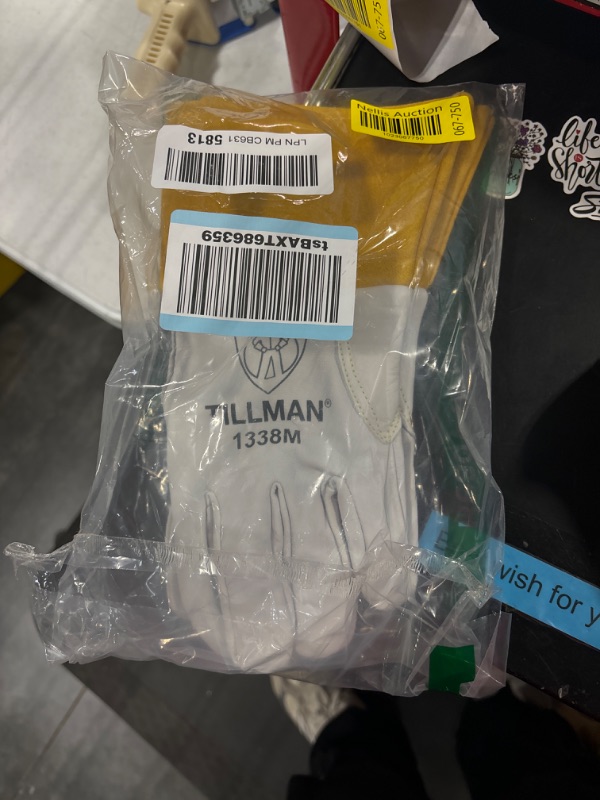 Photo 2 of 1338M Goatskin Tig Glove4 Cuff-Cd Medium by Tillman (1338 - MEDIUM), White