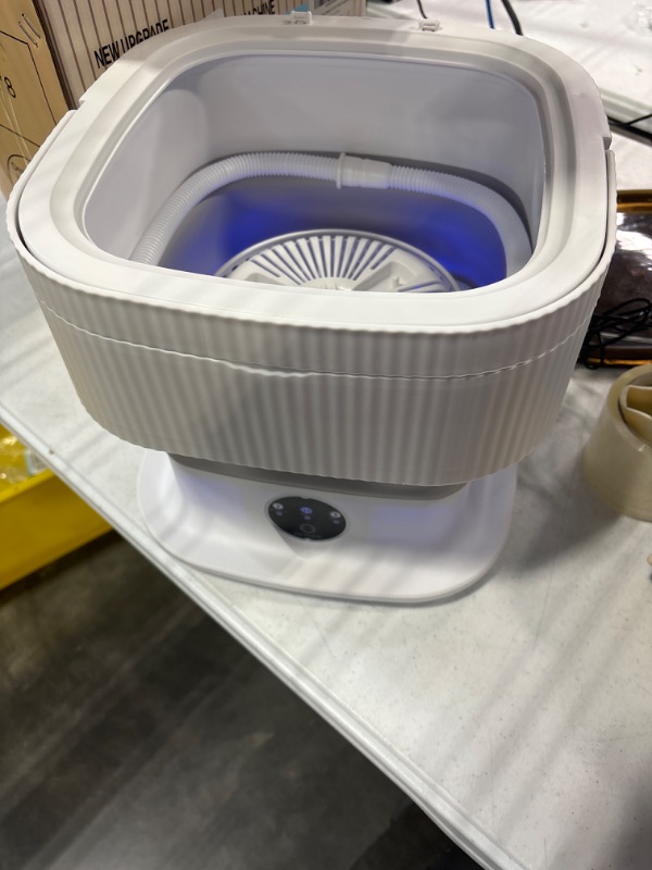 Photo 2 of Portable Washing Machine: 11L Small Fold Washing Machine with Spin Dryer, Mini Foldable Clothes Washer, Small Collapsible Laundry Washer for Travel, Apartment, Baby Clothes, Underwears, Sock