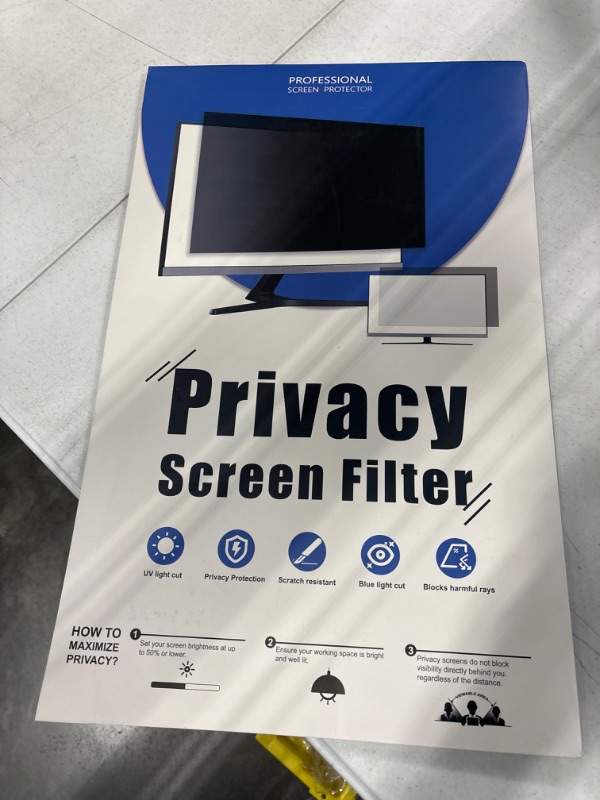 Photo 2 of [2-Pack] 22 Inch Computer Privacy Screen Filter for 16:10 Widescreen Monitor, Removable Eye Protection Anti Glare Blue Light Filter Privacy Shield, Anti Scratch Anti Spy Screen Protector Film 22 In [2 PACK] 22'' Privacy Screen (16:10)