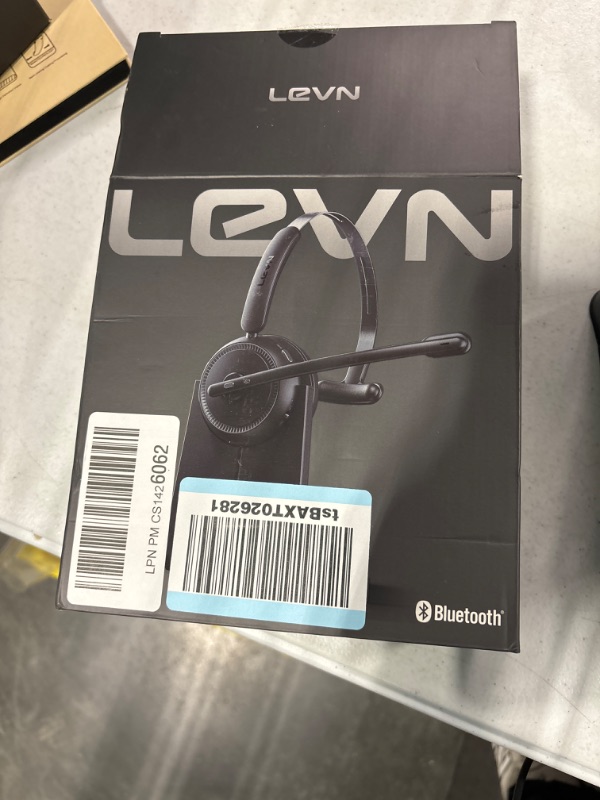 Photo 3 of LEVN Wireless Headset with Microphone, Bluetooth Headset with Noise Canceling Mic & Mute Button, 65 Hrs Wireless Headset for Work with Charging Base, Suitable for Call Center/Office/Work from Home CT001