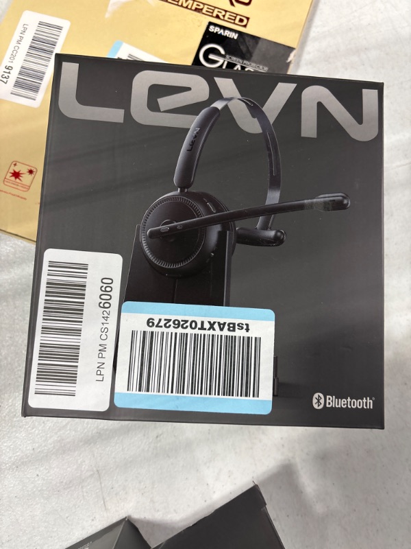 Photo 3 of LEVN Wireless Headset with Microphone, Bluetooth Headset with Noise Canceling Mic & Mute Button, 65 Hrs Wireless Headset for Work with Charging Base, Suitable for Call Center/Office/Work from Home CT001