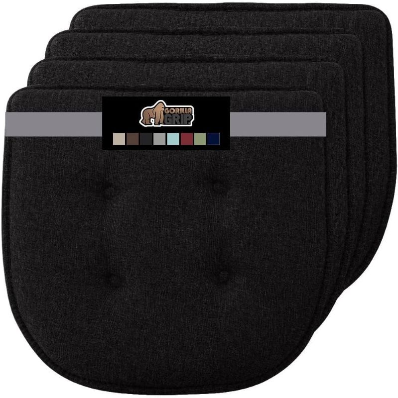 Photo 1 of 
Gorilla Grip Tufted Memory Foam Chair Cushions, Set of 6 Comfortable Pads for Dining Room, Slip Resistant Backing,