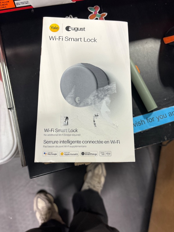 Photo 1 of **needs factory reset ** August Home, Wi-Fi Smart Lock (4th Generation)– Fits Your Existing Deadbolt in Minutes, Silver Silver WiFi Smart Lock