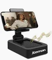 Photo 1 of Cell Phone Stand with Wireless Bluetooth Speaker and Anti-Slip Base HD Surround Sound Perfect for Home and Outdoors with Bluetooth Speaker for Desk Compatible with iPhone/ipad/Samsung Galaxy Black