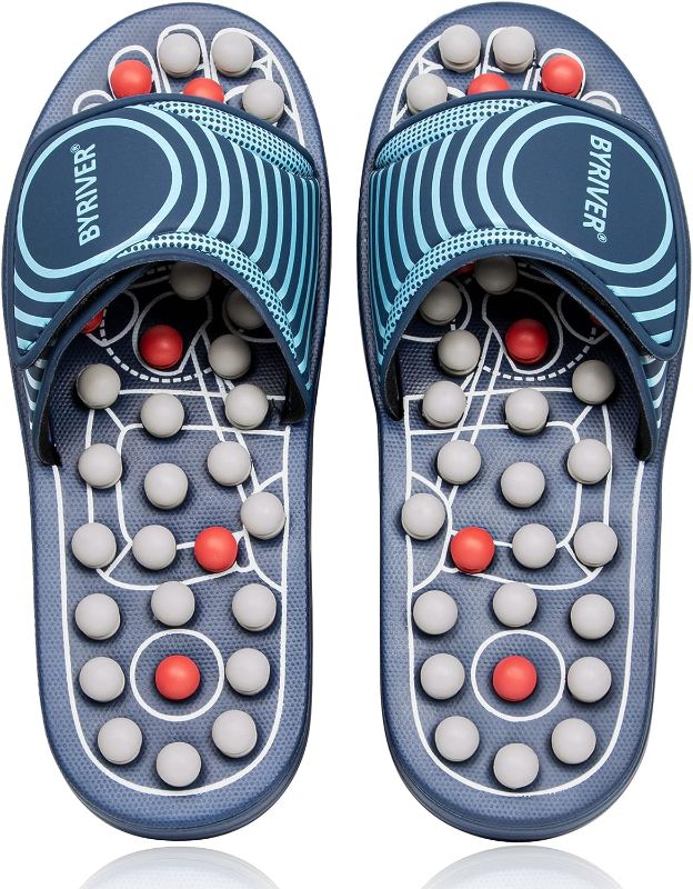 Photo 1 of BYRIVER Acupressure Foot Massage Slippers Shoes Sandals, Reflexology Massager Tools, Relieve Back Tension Pressure Arthritis Pain, Present Gifts for Dad Mom(05L)
XS