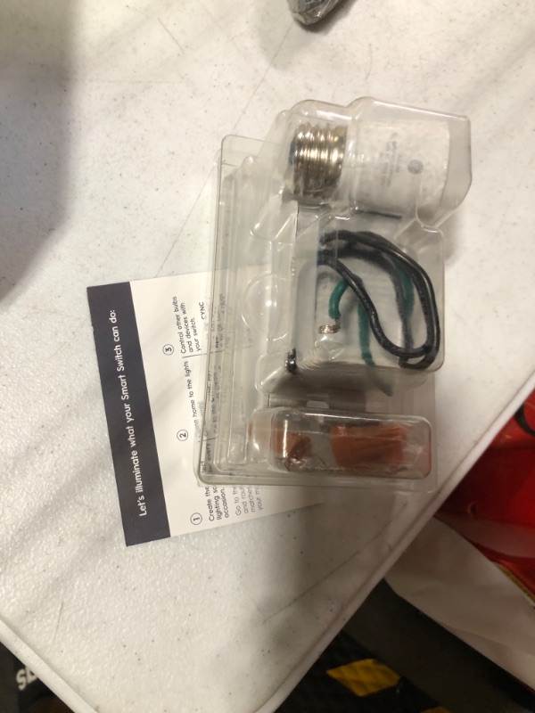 Photo 1 of GE CYNC Smart Light Switch On/Off Paddle Style, No Neutral Wire Required, Bluetooth and 2.4 GHz Wi-Fi Switch, Works with Alexa and Google Home, (1 Pack) Packaging May Vary Paddle No Neutral Wire