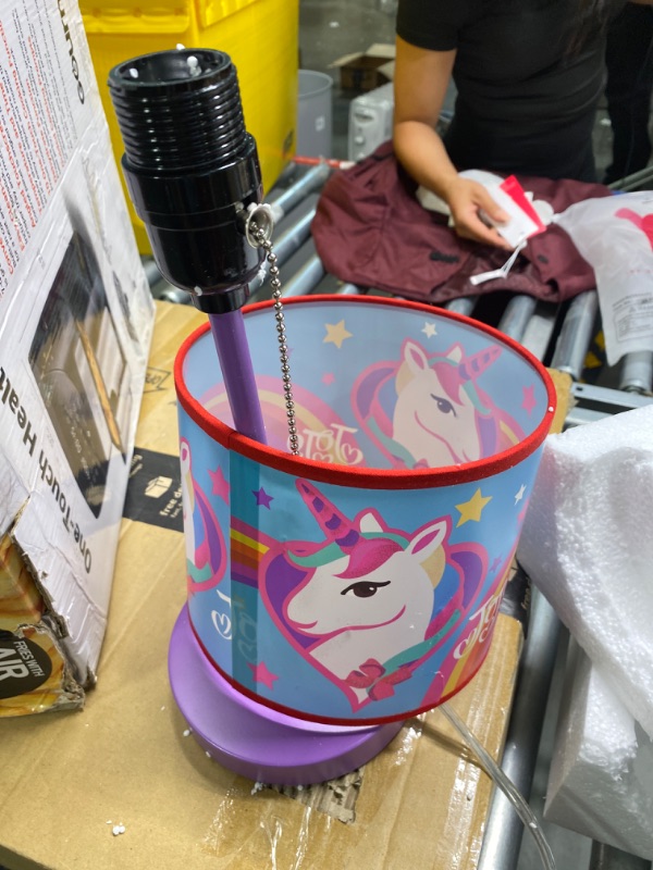 Photo 1 of Idea Nuova JoJo Siwa Unicorn Stick Table Kids Lamp with Pull Chain, Themed Printed Decorative Shade