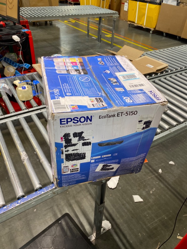 Photo 1 of Epson EcoTank ET-3760 Wireless Color All-in-One Cartridge-Free Supertank Printer with Scanner, Copier, ADF and Ethernet. Full 1-Year Limited Warranty (Renewed Premium),White
