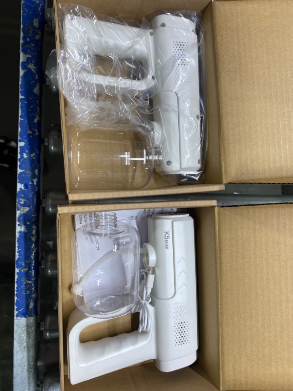Photo 1 of 2 Pack Rechargeable Atomizer Sprayer Gun Handheld Nano Spray Cordless Disinfectant Steam Large Capacity Electric Fogger Machine Disinfection for Car School Home Hotel