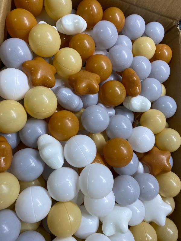 Photo 1 of 500 Pcs Play Ball Crush Proof Play Plastic Balls for Girls Boys Indoor Outdoor Playhouse Play Tent Crawling Tunnel Birthday Party Decorations, 2.17 Inches, Round and Star Colorful