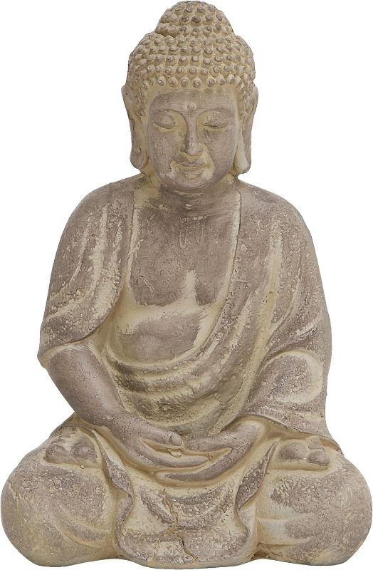 Photo 1 of Juniper + Ivory 12 in. X 8 in. Bohemian Sculpture Tan Ceramic Buddha - Juniper + Ivory 50809