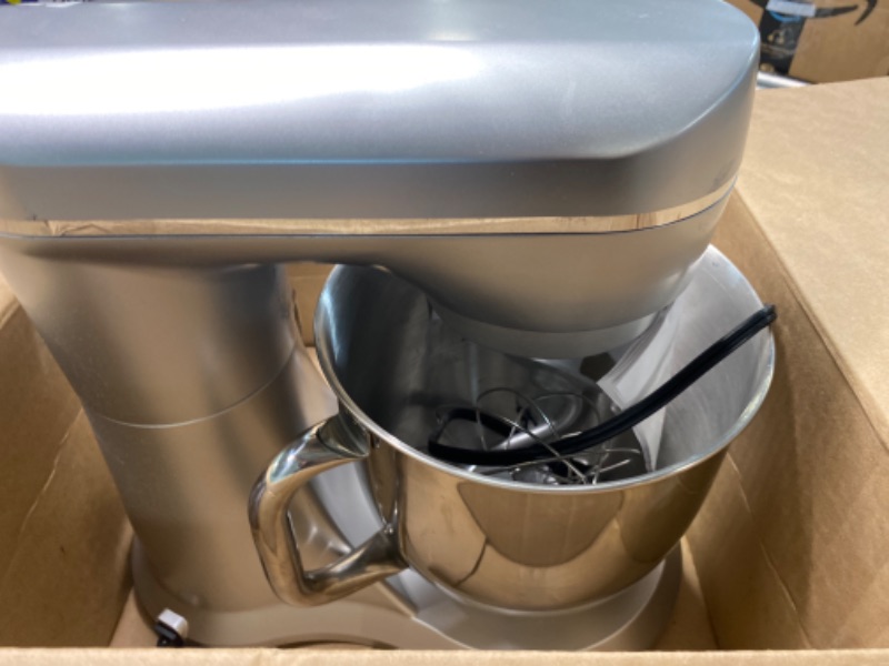 Photo 3 of **USED** Mini Angel Stand Mixer,10-Speed 5QT Kitchen Electric Mixer,Tilt-Head Food Mixer with Dough Hook, Wire Whisk, Stainless Steel Bowl (Silver) ***USED**** 