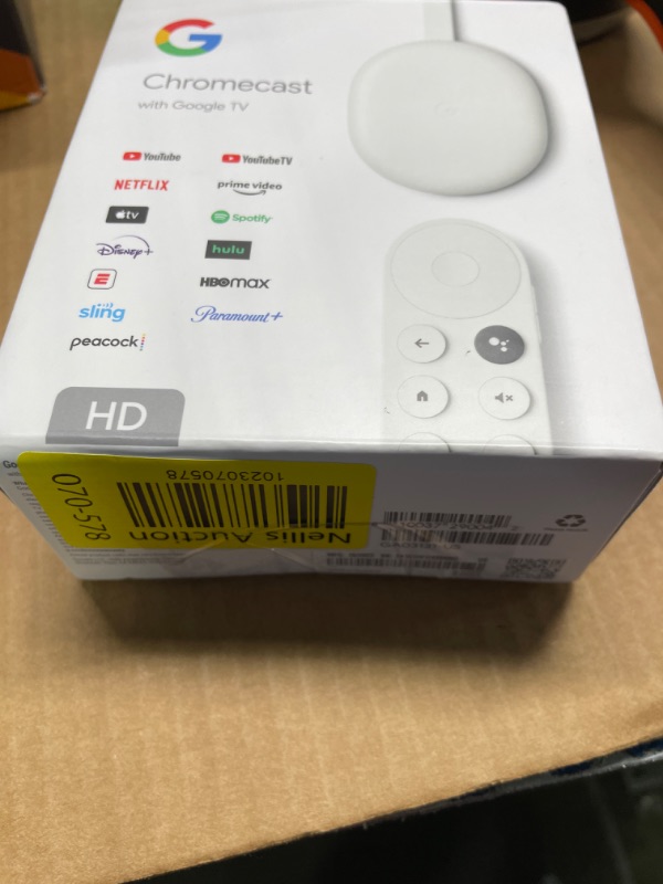 Photo 3 of Chromecast with Google TV (HD) - Streaming Stick Entertainment on Your TV with Voice Search - Watch Movies, Shows, and Live TV in 1080p HD - Snow