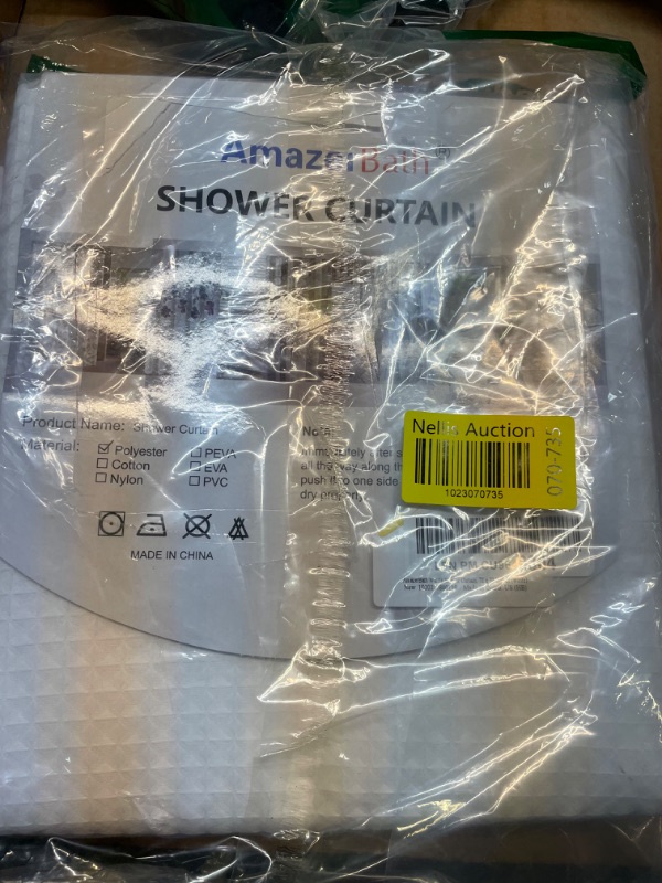Photo 1 of AmazerBath Shower Curtain Liner, 72x72 Plastic White Shower Curtain Liner, Waterproof PEVA Cute Shower Curtains, Lightweight Shower Curtains for Bathroom with Magnets and 12 Rustproof Grommet Holes White 72"W*72"H