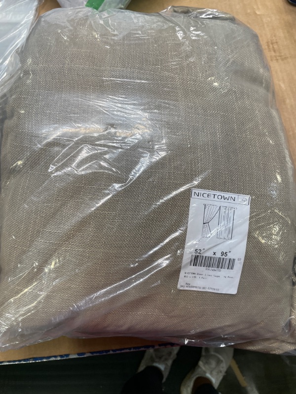 Photo 1 of HPD Half Price Drapes BOCH-LN185-P Faux Linen Room Darkening Curtains for Bedroom (1 Panel), 50 X 108, Birch 50 X 108 Birch