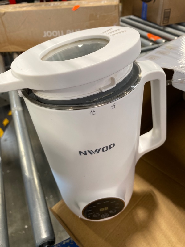 Photo 3 of ***USED//SOLD AS PARTS*** 
NIVIOP Automatic Nut Milk Maker Machine with 10 Blades Self-Cleaning for DIY Homemade Juice Vegan Plant-Based Oat Cashew Soy Milk, 28 oz Almond Milk Maker with 12H Delay Start/Keep Warm/Boiling