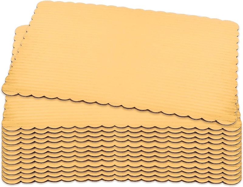 Photo 1 of ***WHITE***36 PCS 9.7 x 12.7 Inch Rectangle Cake Board, Gold Cake Cardboard, Greaseproof Cake Base Boards, Rectangular Quarter Cake Sheet for Cake Decorating, 1 Roll Ribbon
