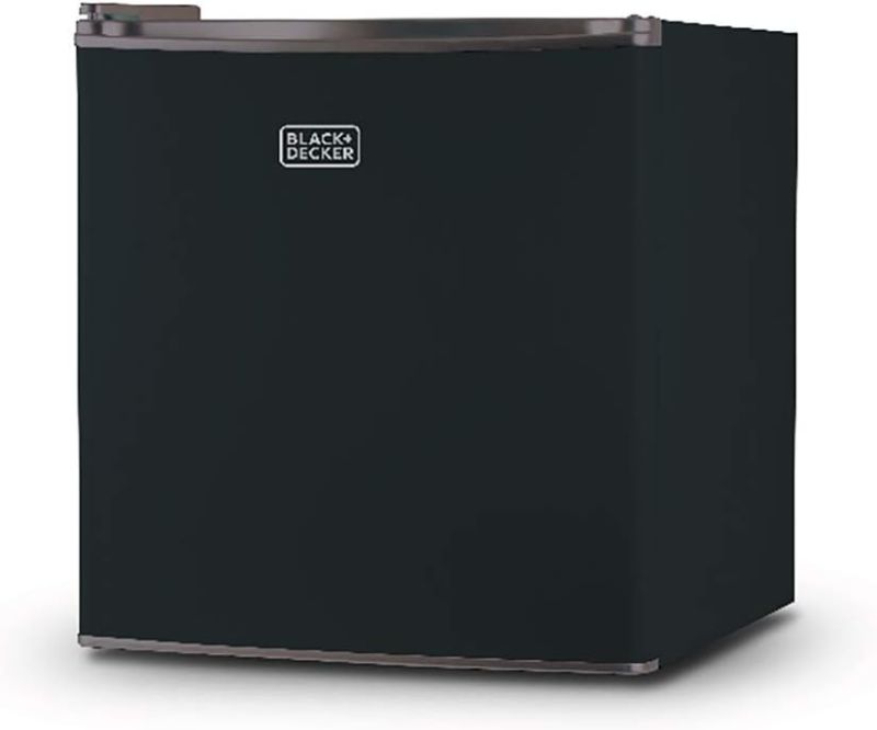 Photo 1 of **FOR PARTS ONLY** BLACK+DECKER BCRK17B Compact Refrigerator Energy Star Single Door Mini Fridge with Freezer, 1.7 Cubic Feet, Black
