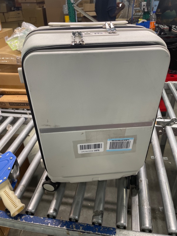 Photo 1 of LUGGEX 26 Inch Luggage with Spinner Wheels, Expandable PC Hard Shell Checked Suitcase with Front Opening, Lightweight (White, 26 Inch)