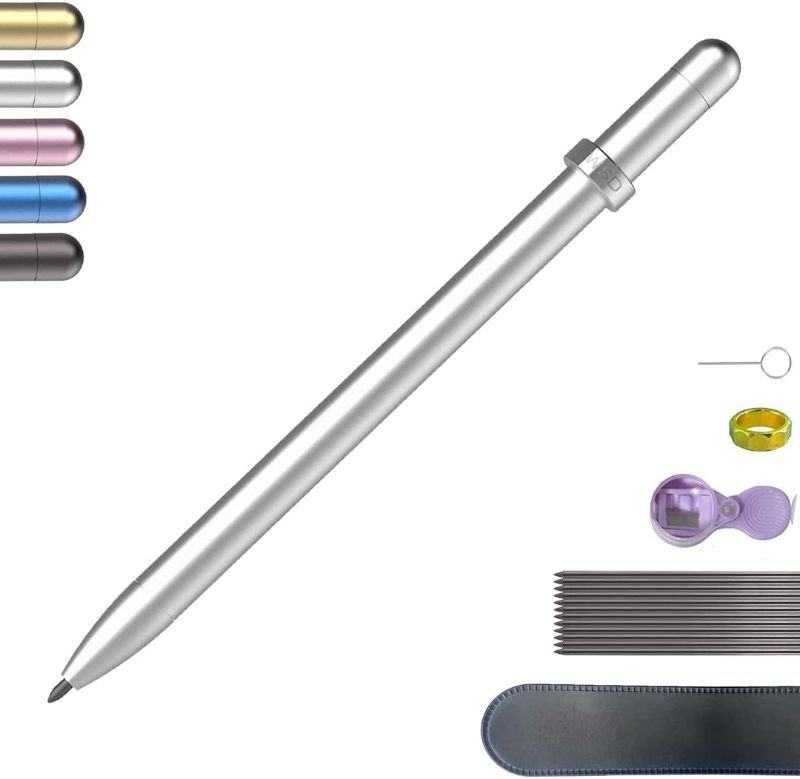 Photo 1 of WSD Mechanical Pencil,Drawing Pencils,Sketch Pencils,Magnetic Control Pencil,Pencil Refills Diameter2.0mm, 2B Silver
