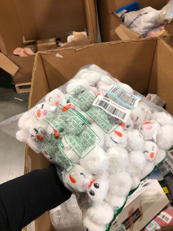 Photo 1 of 24 Pack Winter Snowball Fight 2.8 Inch Snowball Fun Set Plush Snowmen Balls with Snowman Bag Realistic for Game Indoor Outdoor Ball Toy Play
