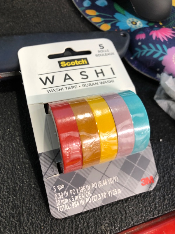 Photo 2 of Scotch Washi Tape, Summer Design, 5 Rolls, Great for Bullet Journaling, Scrapbooking and DIY Décor (C1017-5-P4)