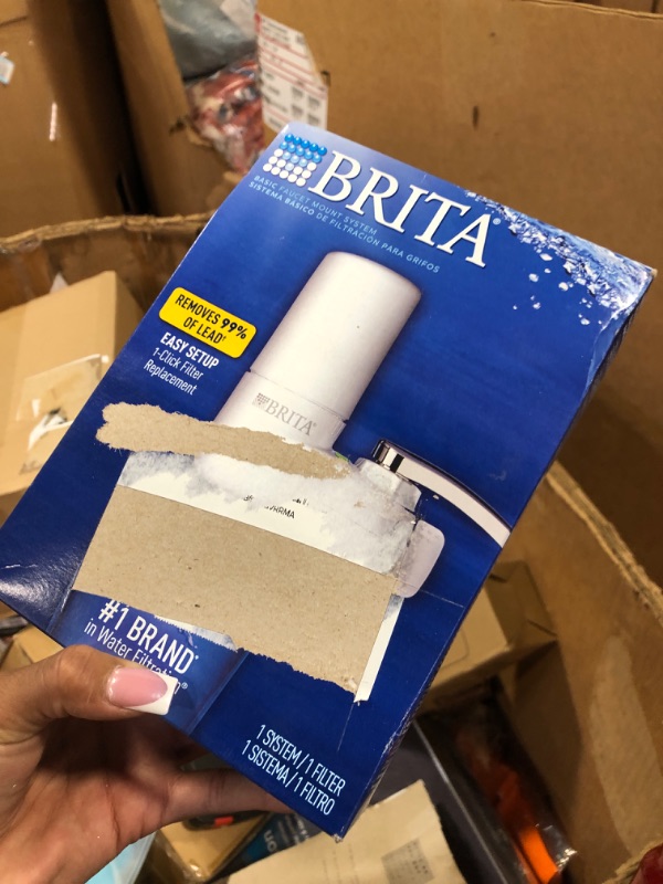 Photo 2 of Brita Water Filter for Sink, Faucet Mount Water Filtration System for Tap Water with 1 Replacement Filter, Reduces 99% of Lead, White Basic White