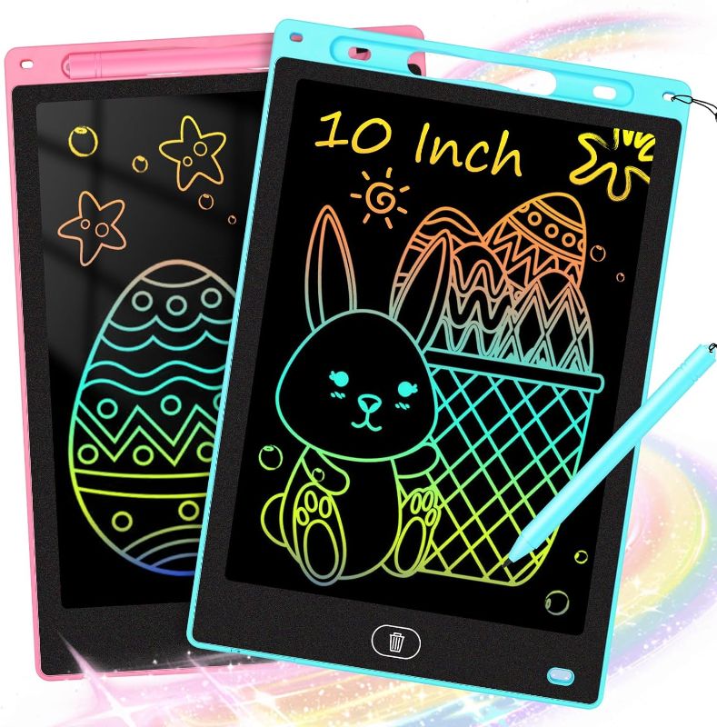 Photo 1 of 2 Pack LCD Writing Tablet for Kids 10 inch, Preschool Toys for Baby Girl Boy, Toddler Drawing Board Toy for Ages 2-4 5-7 6-8 9 8-12 Years Old, Easter Basket Stuffers for Kids
