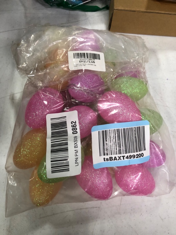 Photo 1 of  Mini Easter Eggs Easter Glitter Foam Eggs Small Fake Bird Eggs for DIY Crafts Basket Stuffers Easter Party
