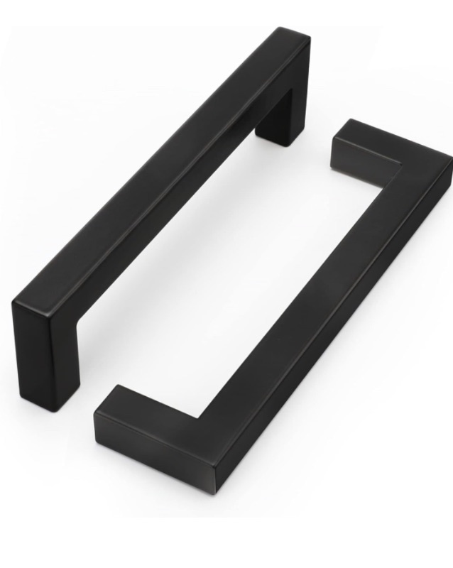 Photo 1 of  Black Kitchen Pulls Bathroom Cabinet Drawer Closet Flat Square Bar Pulls, LSJ12BK128,5 inch Black Pulls 35 Pack, Modern Goldenwarm Cabinet Drawer Pulls Hardware
