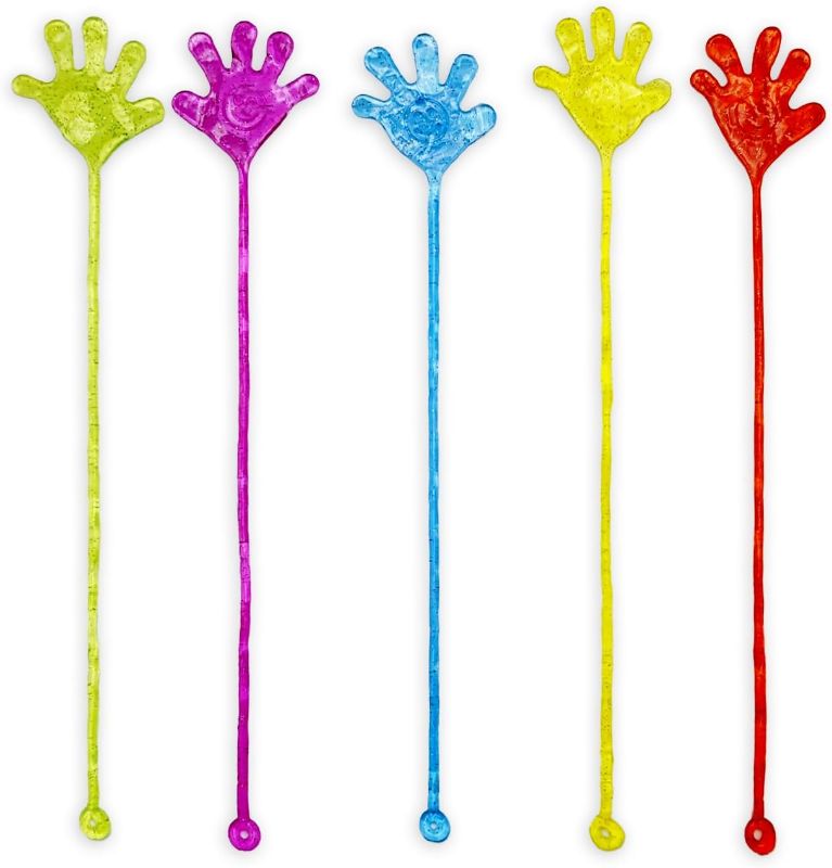 Photo 1 of 17 Pcs Sticky Hands, Wacky Fun Stretchy Glitter Sticky Hands for Kids, Sensory Fidget Toy in 5 Assorted Colors, Sticky Hand Toys for Kid’s Class Decoration, Party Favors, Birthday Parties
