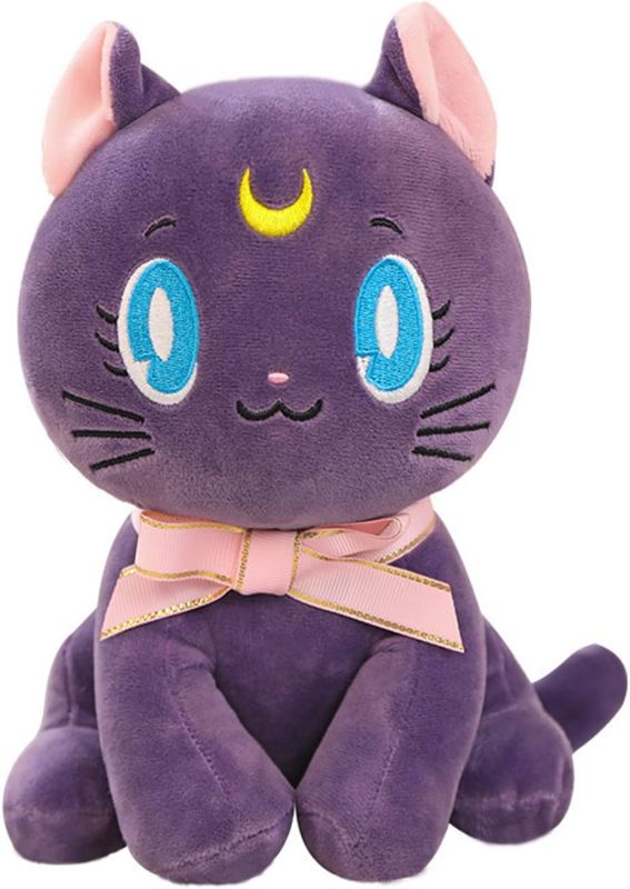 Photo 1 of Buxomigrl Luna Cat Plush Figure Moon Plushie Stuffed Animal Doll Toys,Purple Cat 9.8Inch/25cm Purple