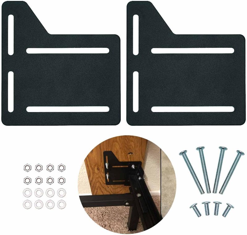 Photo 1 of 2 PCS Bed Frame Brackets Adapter for Headboard Extra Heavy Duty,Bed Frame Adapter Brackets, Queen Bed Modification Plate,Bed Headboard Frame Conversion Kit ,Headboard Attachment Bracket with Hardware 2Pcs Headboard Attachment