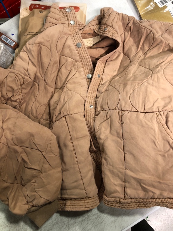 Photo 2 of [BLANKNYC] Womens Luxury Clothing Tencel Drop Shoulder Quilted Jacket Small Sand Drift