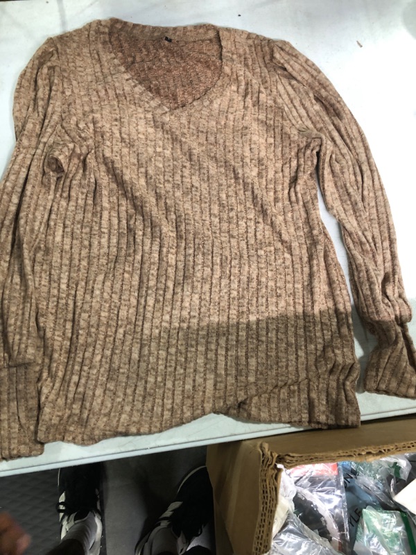 Photo 1 of Heymiss Womens Sweatshirts V Neck Long Sleeve Shirts Loose Casual Fall Fashion Sweater SIZE LARGE