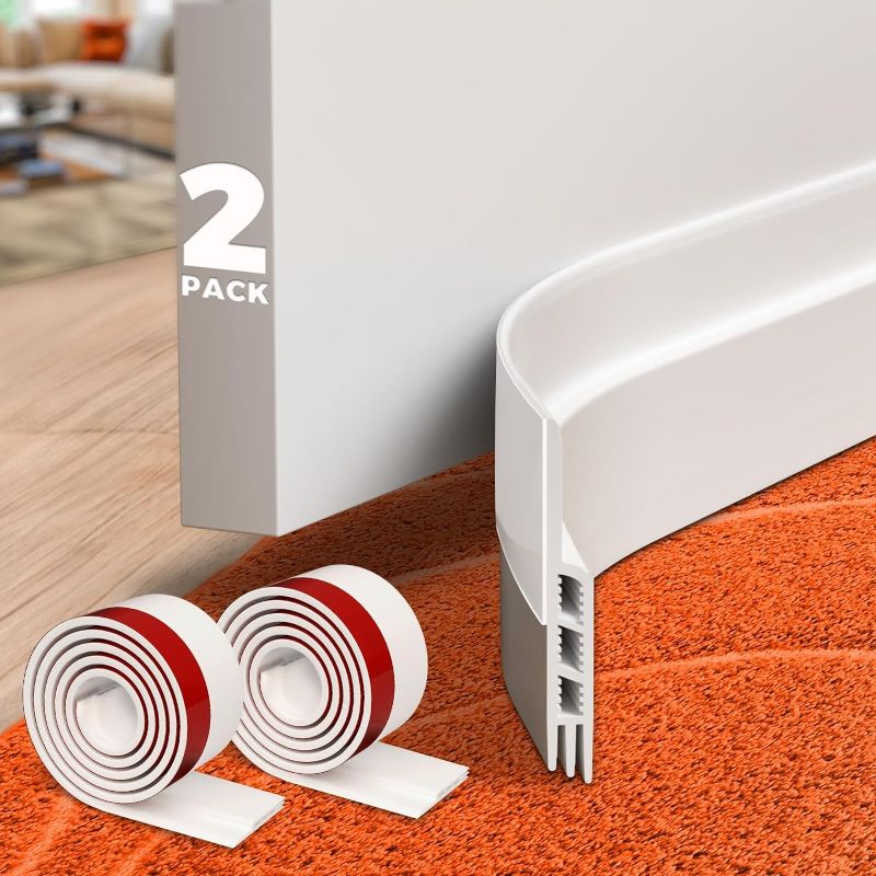 Photo 1 of 
Holikme 2 Door Draft Stopper Under Door Draft Blocker Insulator Door Sweep Weather Stripping Noise Stopper Strong Adhesive White
