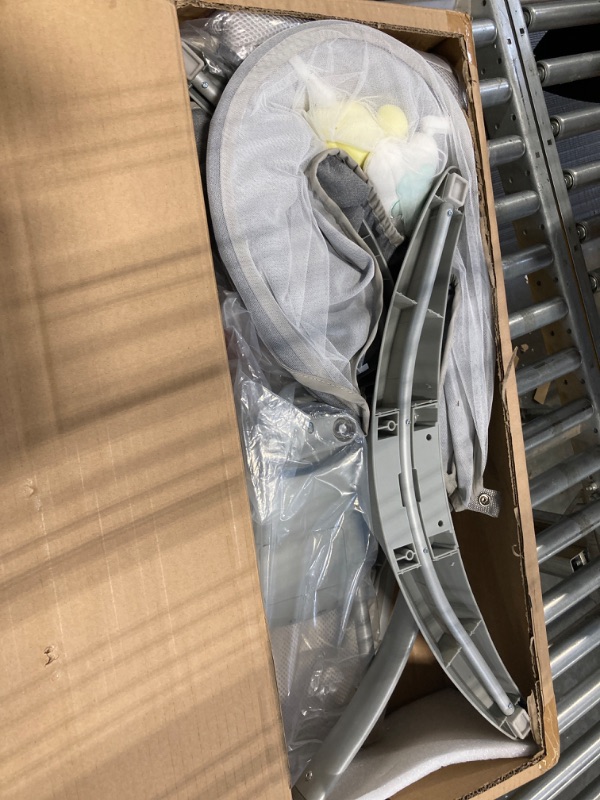 Photo 1 of Electric Portable Baby Swing with Remote, 3 Speeds, Music, Adjustable Recline, Harness - For 5-20 lbs Infants and Toddlers, Gray