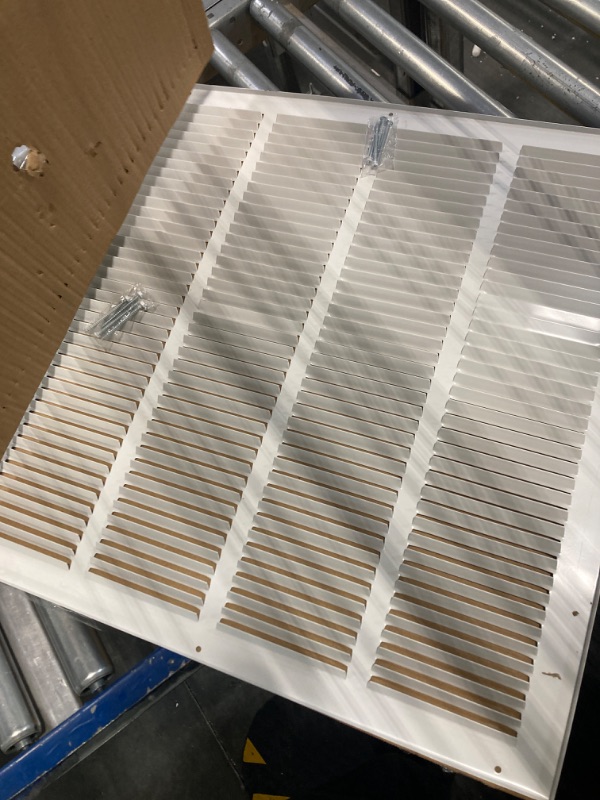 Photo 3 of 20"W x 20"H [Duct Opening Size] Steel Return Air Grille (AGC Series) Vent Cover Grill for Sidewall and Ceiling, White | Outer Dimensions: 21.75"W X 21.75"H for 20x20 Duct Opening 20"W x 20"H [Duct Opening]