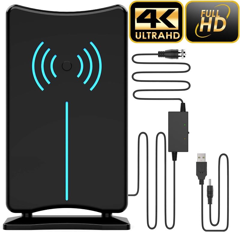 Photo 1 of 2024 Amplified HD Digital 'Matrix' TV Antenna 580 Miles, Support 4K 1080p Fire tv Stick and Older TV's Indoor HDTV Local Channels, 5ft Coax Cable