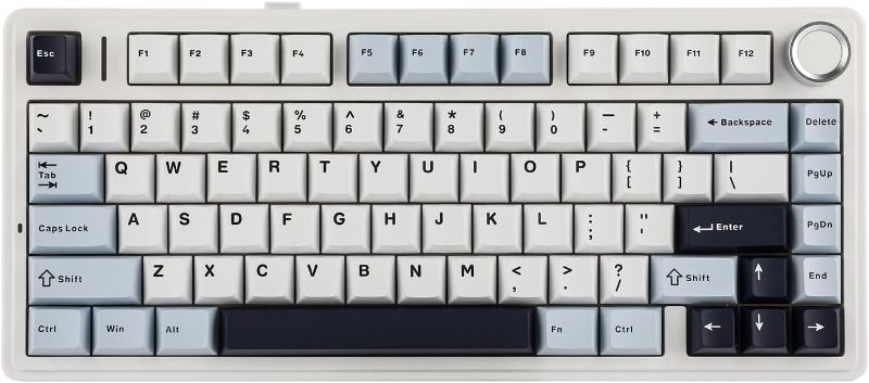 Photo 1 of EPOMAKER x Aula F75 Gasket Mechanical Keyboard, 75% Wireless Hot Swappable Gaming Keyboard with Five-Layer Padding&Knob, Bluetooth/2.4GHz/USB-C, RGB (Light Blue, LEOBOG Reaper Switch)