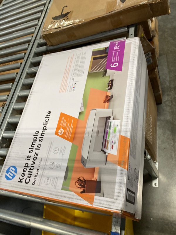 Photo 2 of HP DeskJet 2755e Wireless Color All-in-One Printer with bonus 6 months Instant Ink (26K67A), white