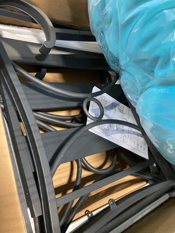 Photo 1 of OUllUO Balcony Furniture Patio Bistro Chairs,Outdoor Seating,Comfy Aluminum Lounge Conversation Chair for Fire Pit Table,Garden, Backyard, Beach, Pool – 928GN Teal