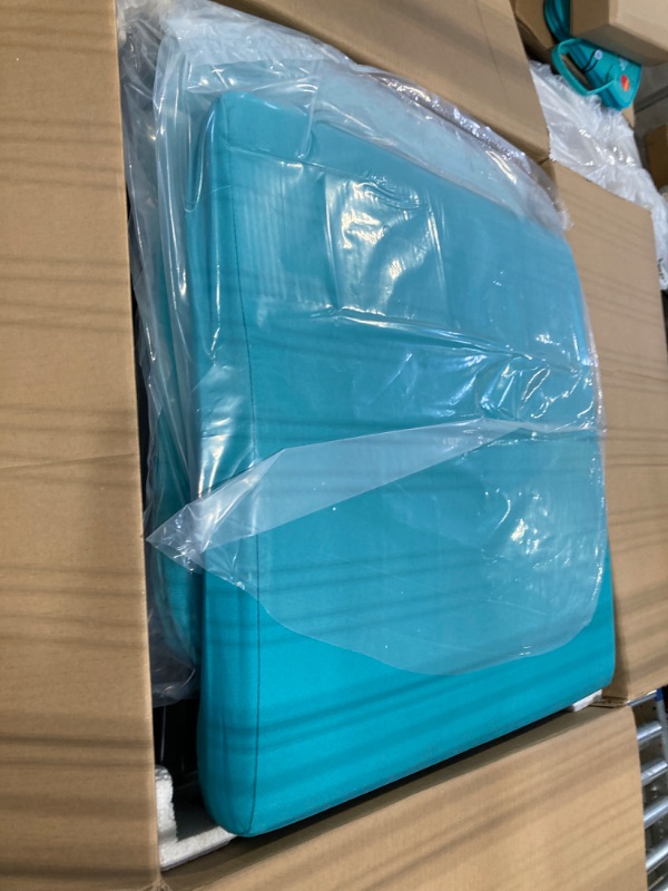 Photo 1 of OUllUO Balcony Furniture Patio Bistro Chairs,Outdoor Seating,Comfy Aluminum Lounge Conversation Chair for Fire Pit Table,Garden, Backyard, Beach, Pool – 928GN Teal