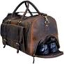 Photo 1 of 22 Inch Genuine Leather Duffel Bag Overnight Travel Weekend Sports Gym Cabin Carryon With Shoe Compartment For Men