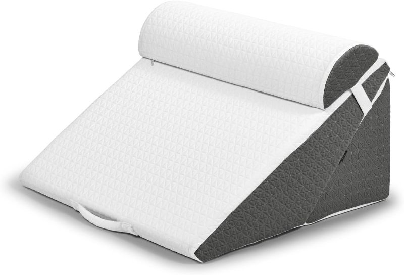 Photo 1 of ***SIMILAR PRODUCT***baibu 21.5 Inch Wedge Pillows Set for Sleeping Bed Wedge Pillow for After Surgery Adjustable Triangle Pillow Wedge with Half-Moon Memory Foam Bolster Pillow for Acid Reflux Gerd Snore Relax, White
