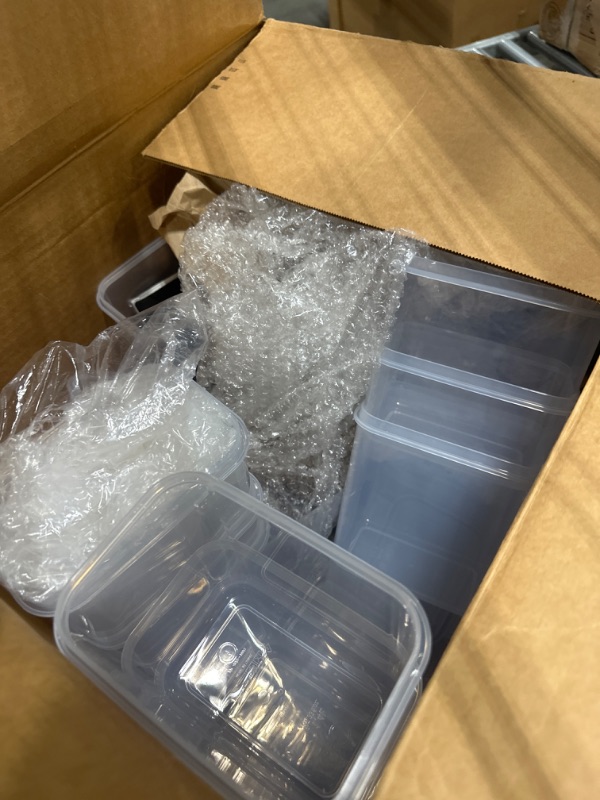 View 2 of Airtight Food Storage Containers with Lids, Clear Pantry Canister Set for Kitchen Organization, Stackable Organizers for Flour, Sugar, Cereal, Rice, BPA Free Plastic 24 Pack with Different Sizes 24-Pack