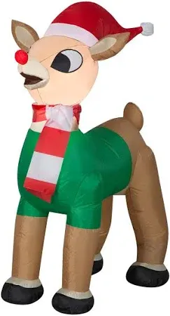 Photo 1 of ***similar product***Gemmy Rudolf in Green Outfit 3.5 ft. Inflatable
